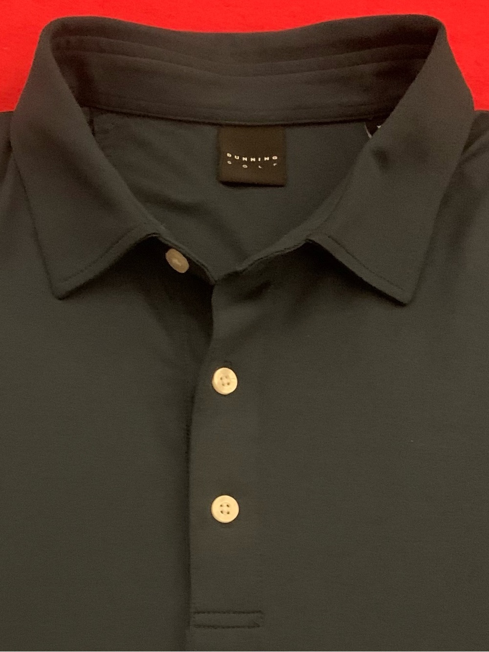 DUNNING GOLF SS 3 Button Midnight Blue Polo